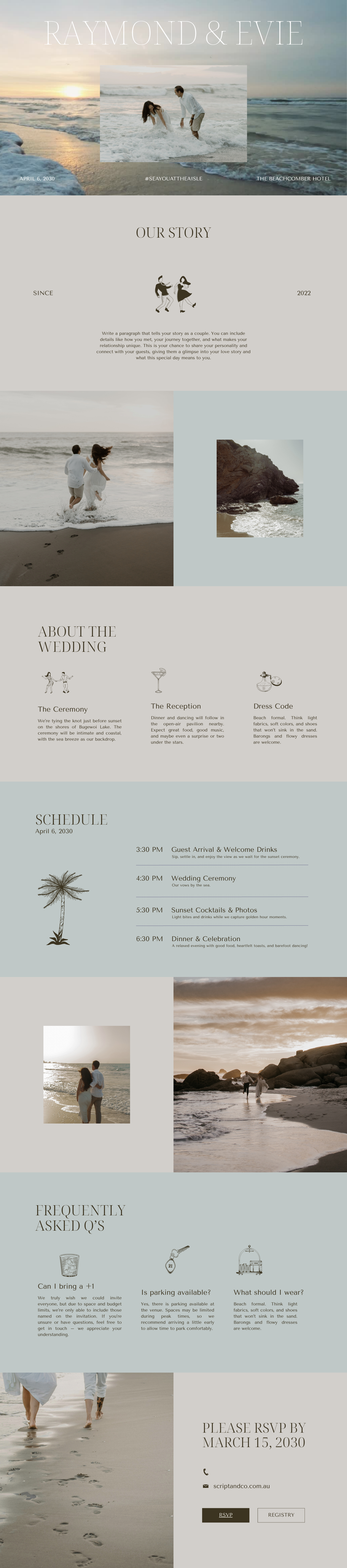 Coastal Wedding Website