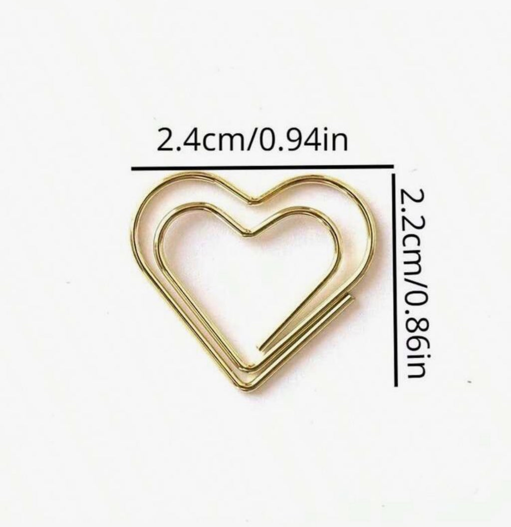 Heart Paperclips x 30
