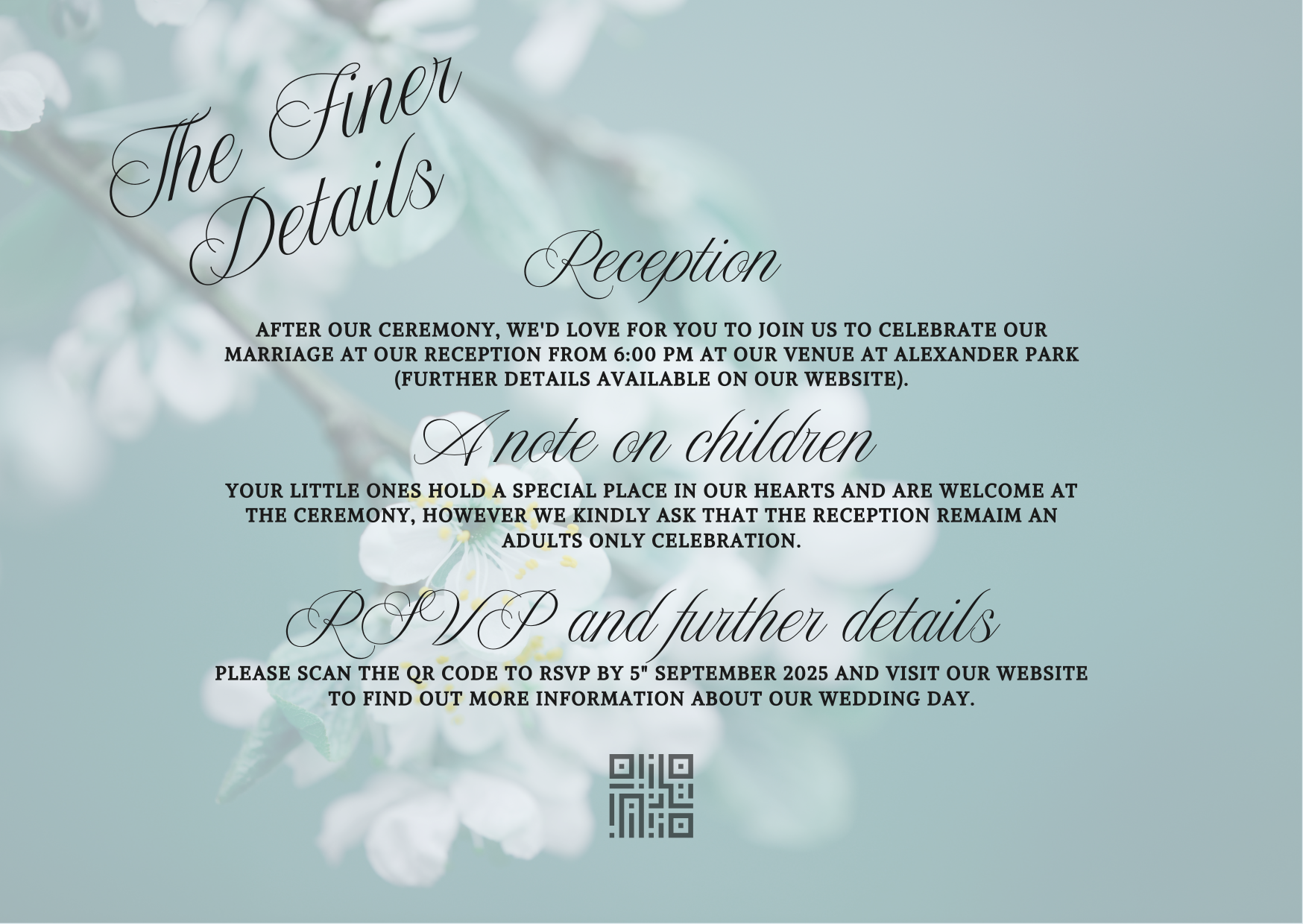 Jasmine The Finer Details Card