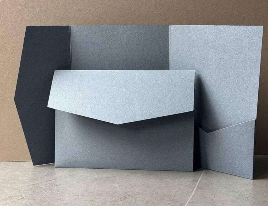 Luxe Tri-Fold Pocket Wedding Invitation Cover